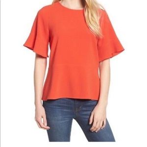 Madewell flare fit top in Poppy